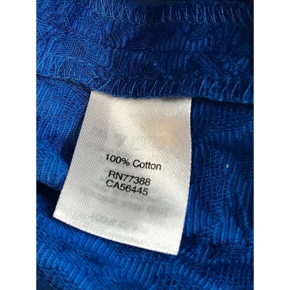 J. Crew Factory Royal Blue Floral Elastic Waist Shorts Size 14 - Picture 6 of 7